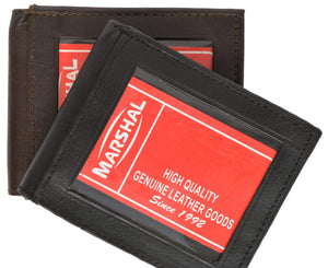 Genuine Leather Mens Cash Clip Wallet with ID Window 1562 (C)-menswallet