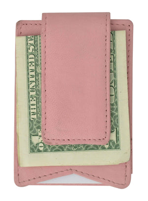 Genuine Leather Mens ID Card Holder Magnetic Money Clip-menswallet