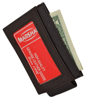 Genuine Leather Money Clip front pocket wallet with magnet clip and card ID Case 910E CF (C)-menswallet