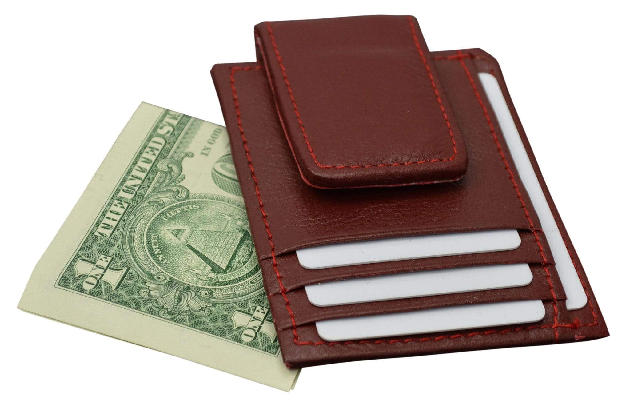 Genuine Leather Money Clip front pocket wallet with magnet clip and card ID  Case