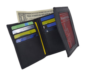 Genuine Leather Multi Credit Card Holder ID Trifold Wallet 553-menswallet