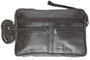 Genuine Leather Organizer Travel Bag Mens Purse with Removable strap 125 (C)-menswallet