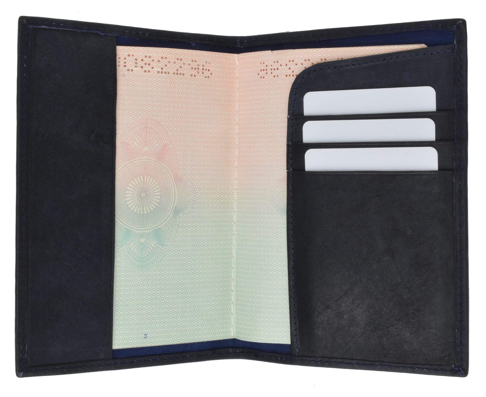 Genuine Leather Passport Cover Holder Wallet Case Travel Many Colors 601 CF BLIND (C)-menswallet
