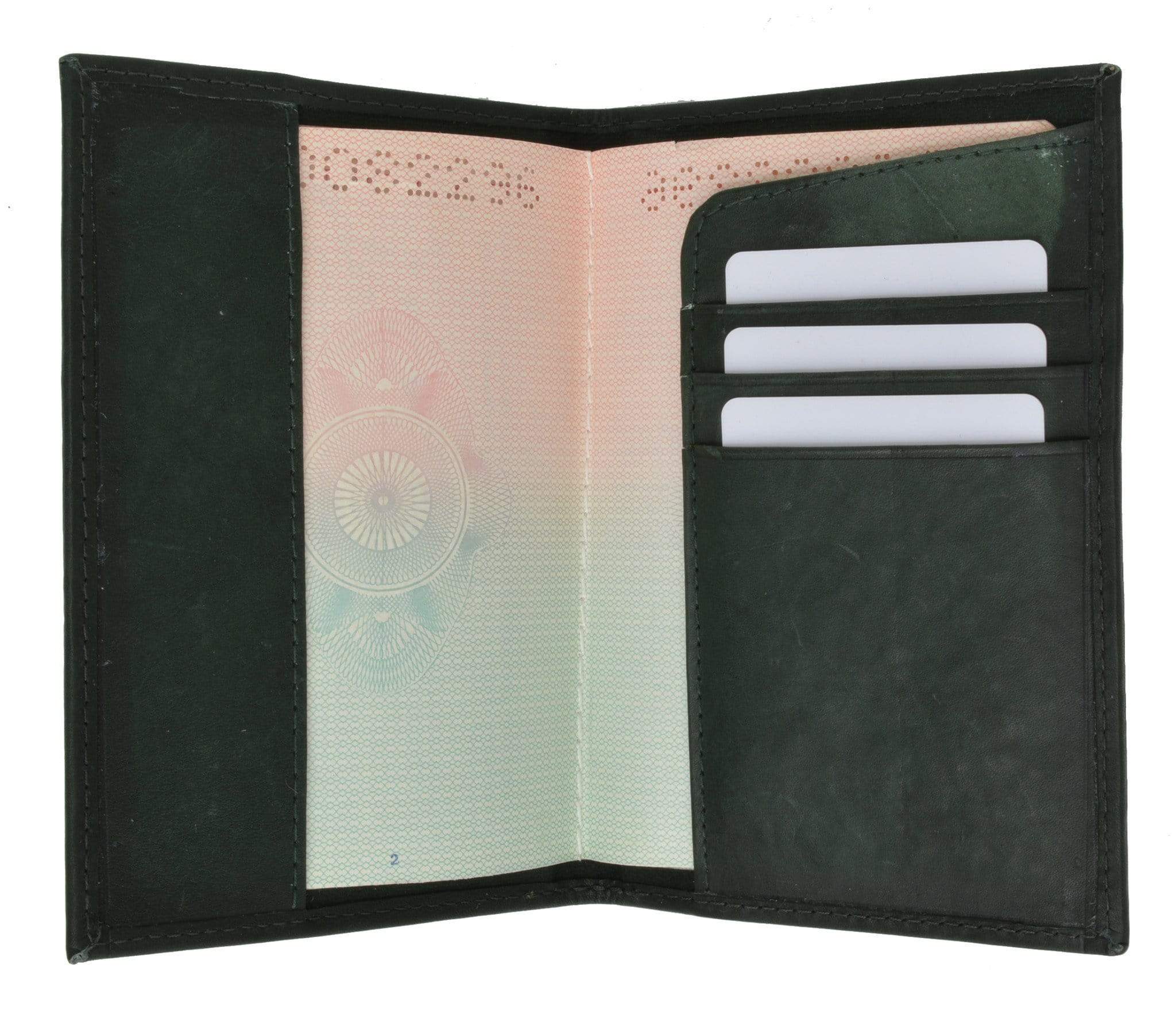 Genuine Leather Passport Cover Holder Wallet Case Travel Many Colors 601 CF BLIND (C)-menswallet