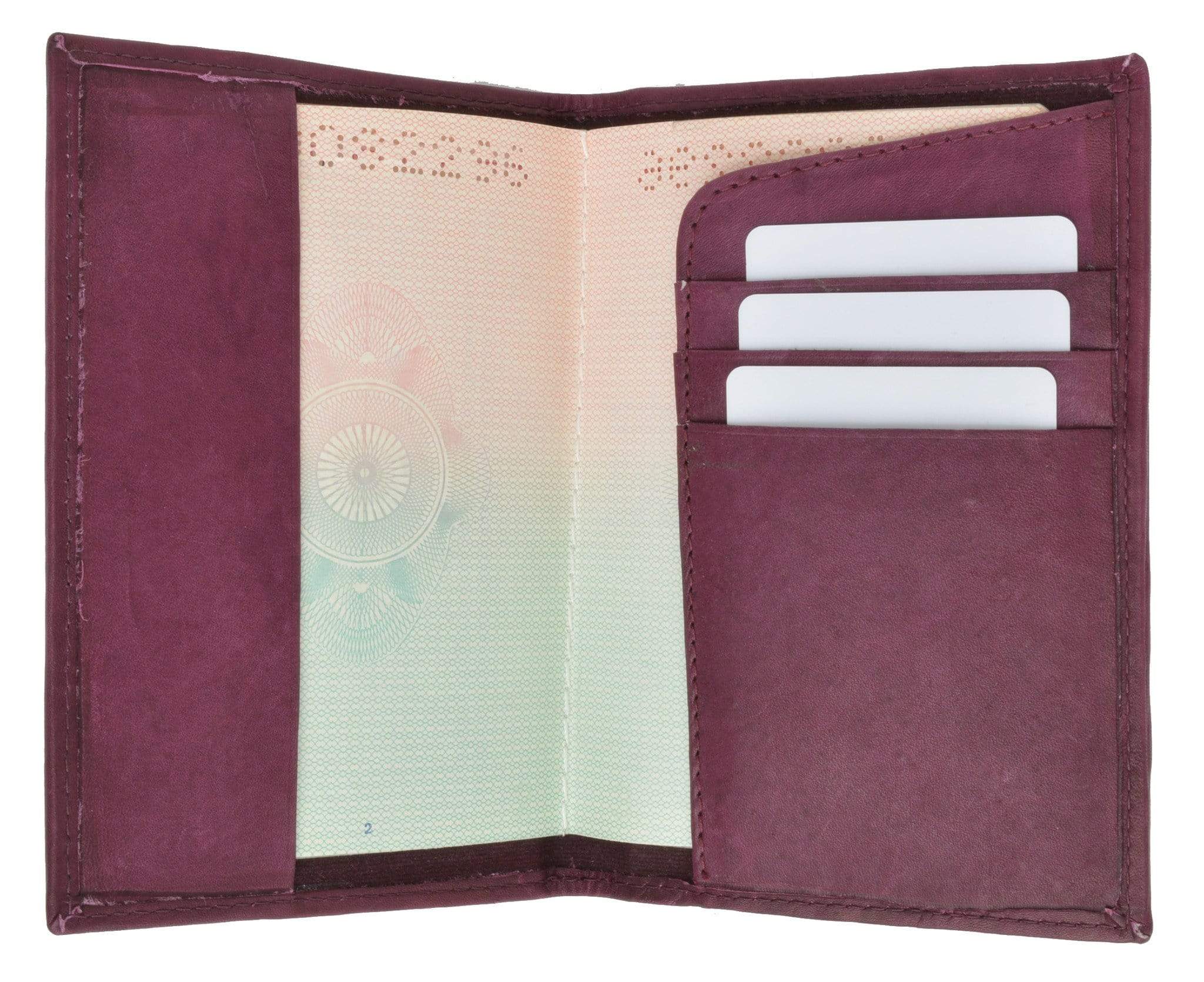 Genuine Leather Passport Cover Holder Wallet Case Travel Many Colors 601 CF BLIND (C)-menswallet