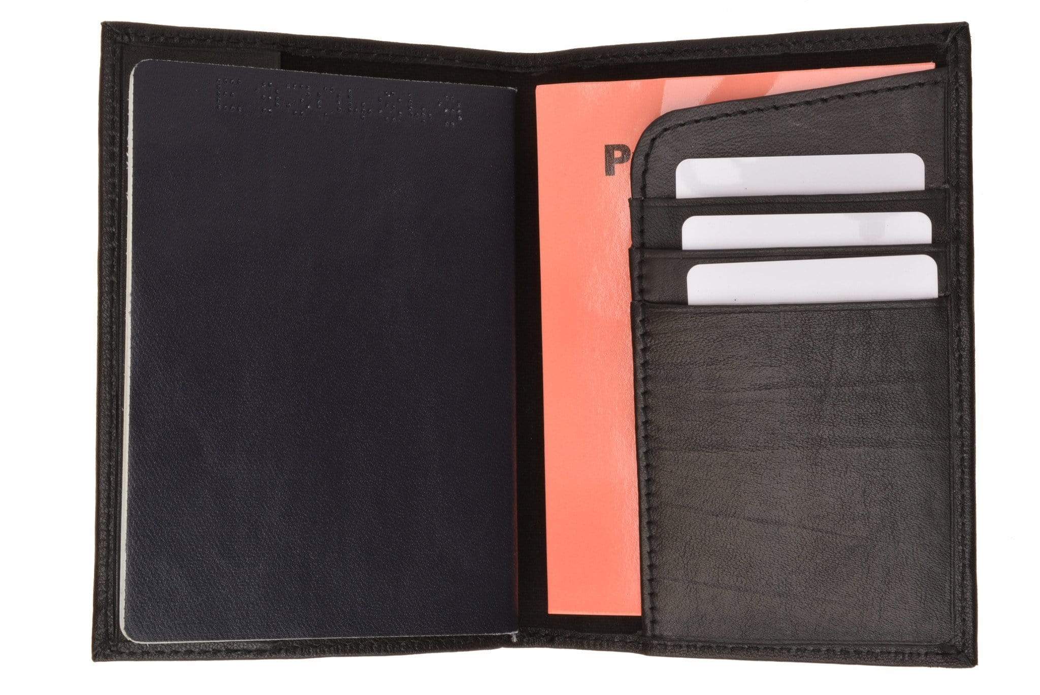 Genuine Leather Passport Cover Holder Wallet Case Travel Many Colors 601 CF BLIND (C)-menswallet
