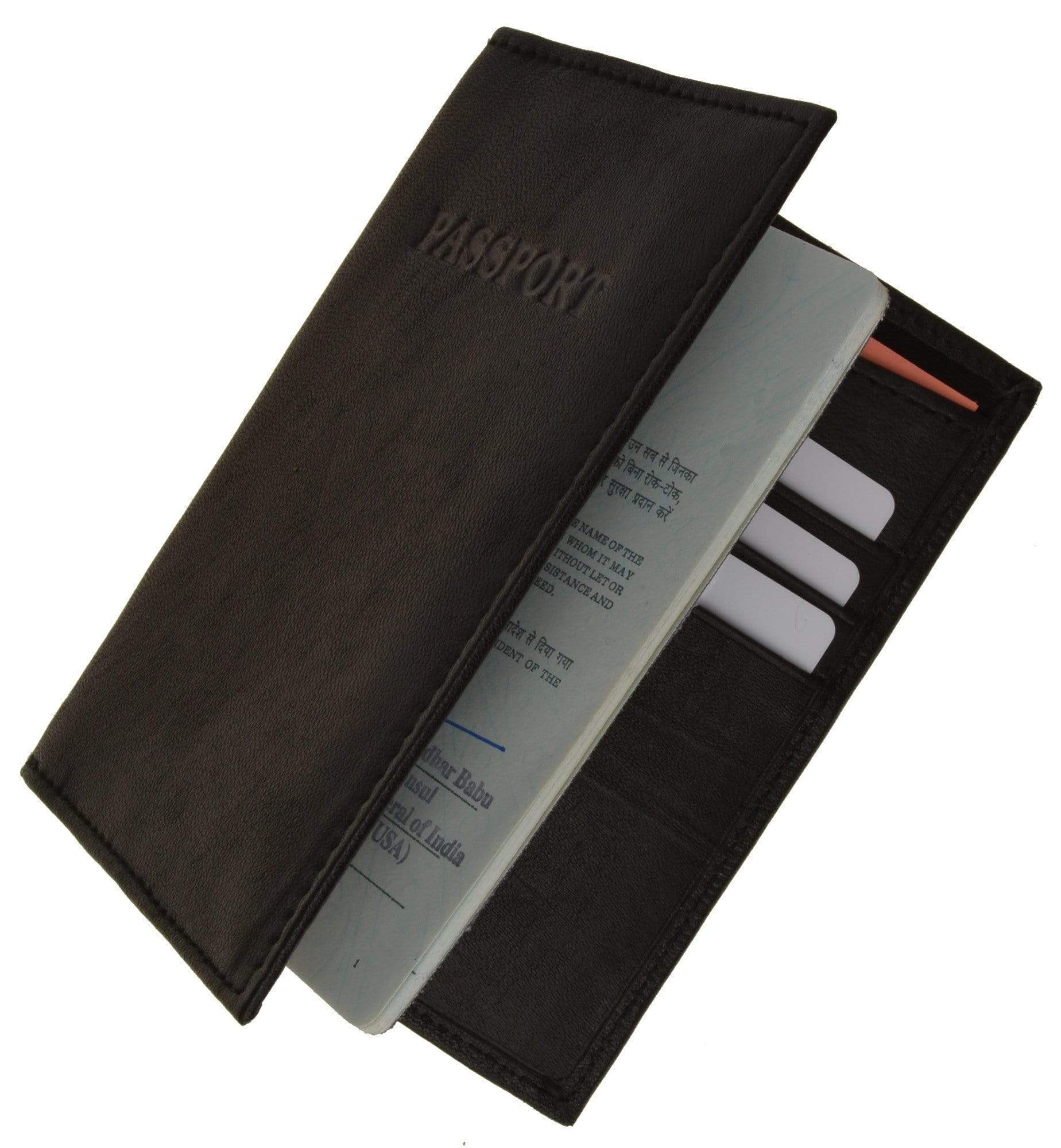 Genuine Leather Passport Cover Holder Wallet Case Travel Many Colors 601 CF BLIND (C)-menswallet