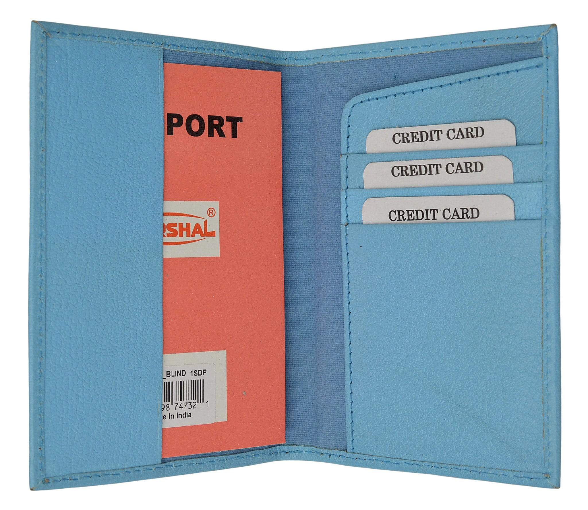 Genuine Leather Passport Cover Holder Wallet Case Travel Many Colors 601 CF BLIND (C)-menswallet