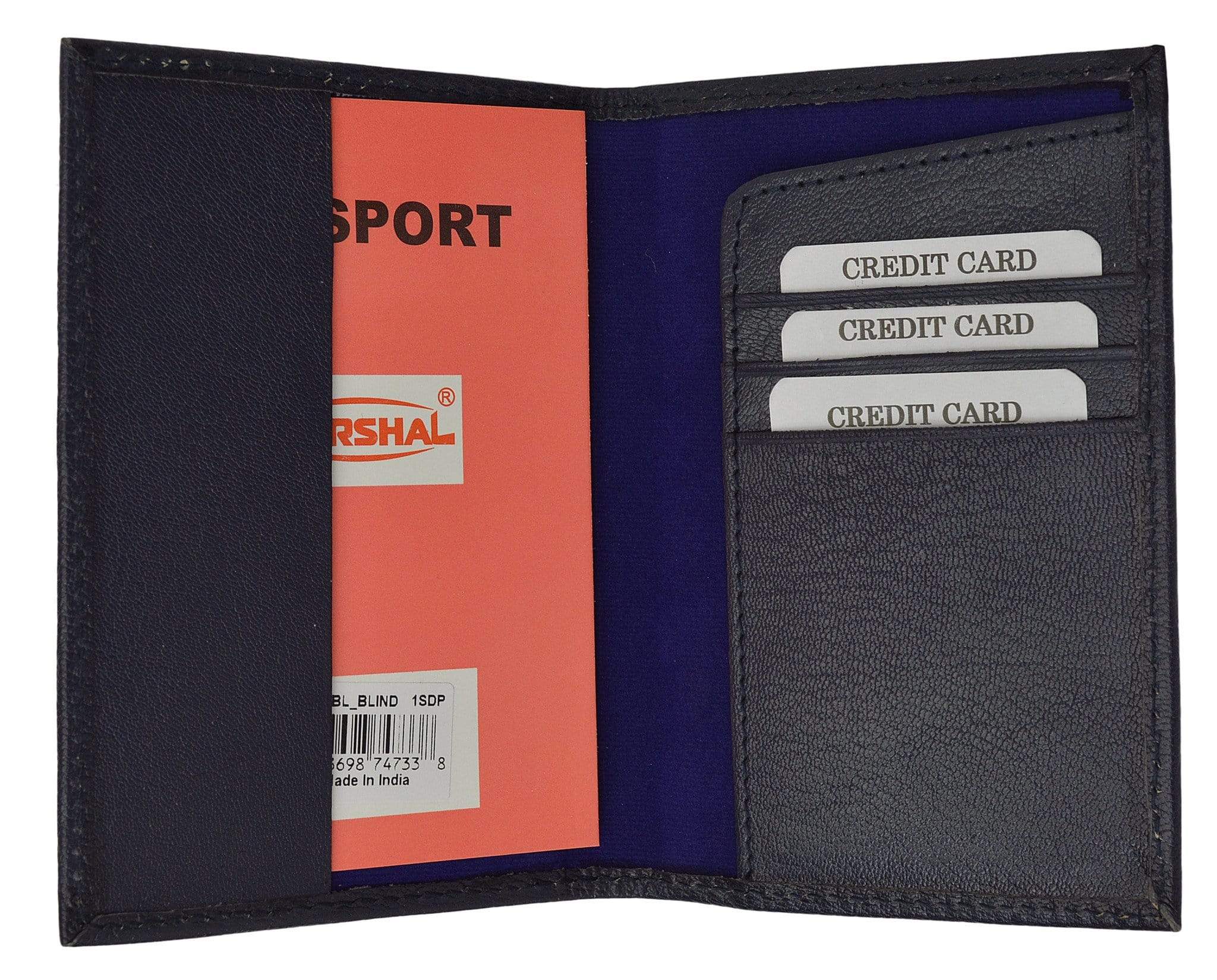 Genuine Leather Passport Cover Holder Wallet Case Travel Many Colors 601 CF BLIND (C)-menswallet