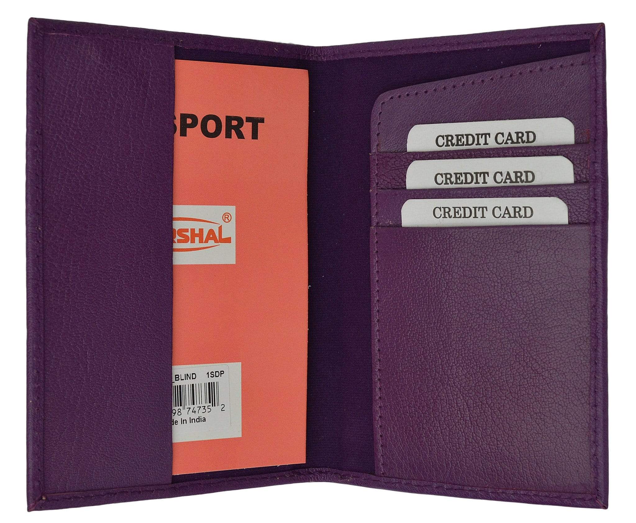 Genuine Leather Passport Cover Holder Wallet Case Travel Many Colors 601 CF BLIND (C)-menswallet