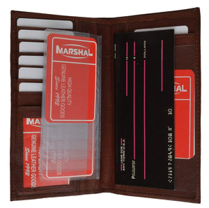 Genuine Leather Sim Checkbook Organizer ID Credit Card Holder Wallet 853 CF (C)-menswallet