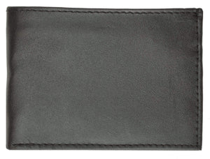 Genuine Leather Simple Bifold ID Card Holder Mens Wallet 1160-menswallet