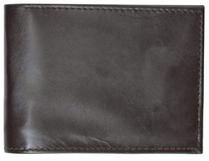 Genuine Leather Simple Bifold ID Card Holder Mens Wallet 1160-menswallet