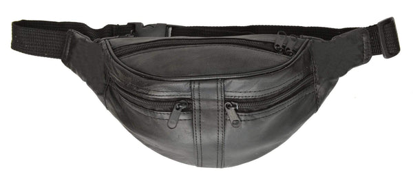 marshal-black-genuine-leather-slim-waist-pouch-fanny-pack-unisex-design ...