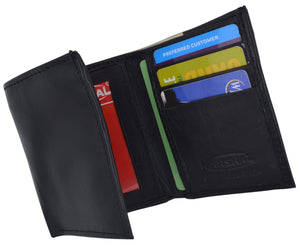 Genuine Leather Trifold Lambskin Wallet with Center ID Window 55-menswallet