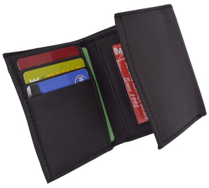 Genuine Leather Trifold Lambskin Wallet with Center ID Window 55-menswallet