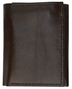 Genuine Leather Trifold Middle Flap Up ID Window Wallet 2755-menswallet