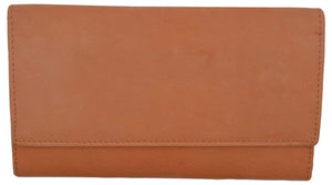 Genuine Leather Womens Large Clutch Checkbook Holder Ladies Purse Wallet-menswallet