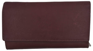 Genuine Leather Womens Large Clutch Checkbook Holder Ladies Purse Wallet-menswallet