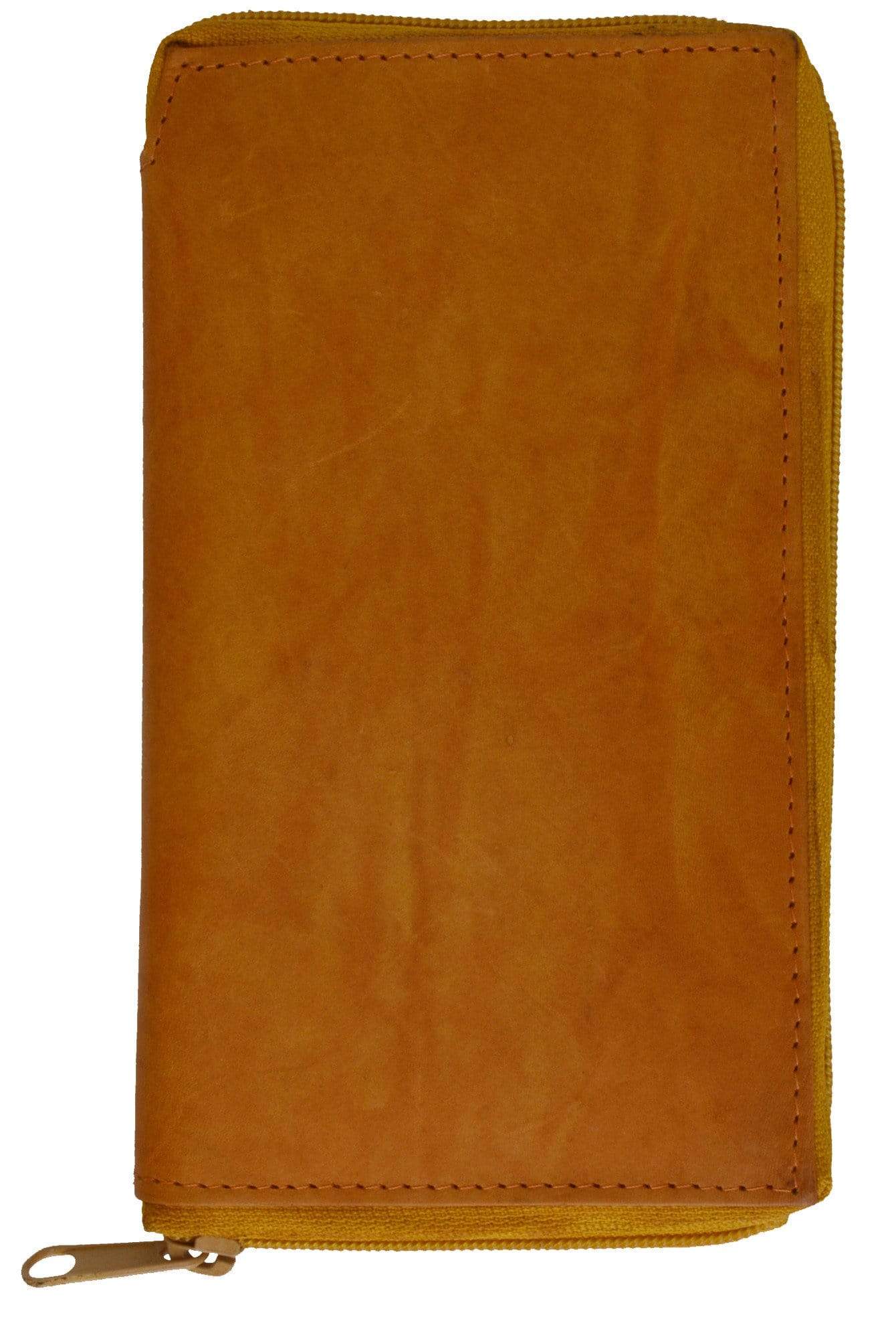 Marshal Wallet Genuine Leather Zip Around Credit Card Organizer Wallet with ID Window 729 CF , Women's, Size: Standard, Brown