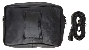 Genuine Leather Zippered Organizer Pouch with Detachable Shoulder Strap 115 (C)-menswallet