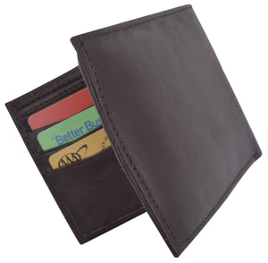 Genuine Premium Lamb Leather Credit Card Slim Design Bifold Wallet 58-menswallet