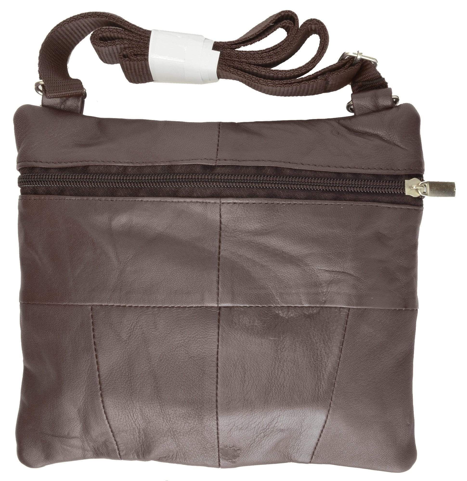 Genuine Soft Leather Cross Body Bag Purse Shoulder Bag 5 Pocket Organizer Micro Handbag Travel Wallet Many Colors - wallets for men's at mens wallet