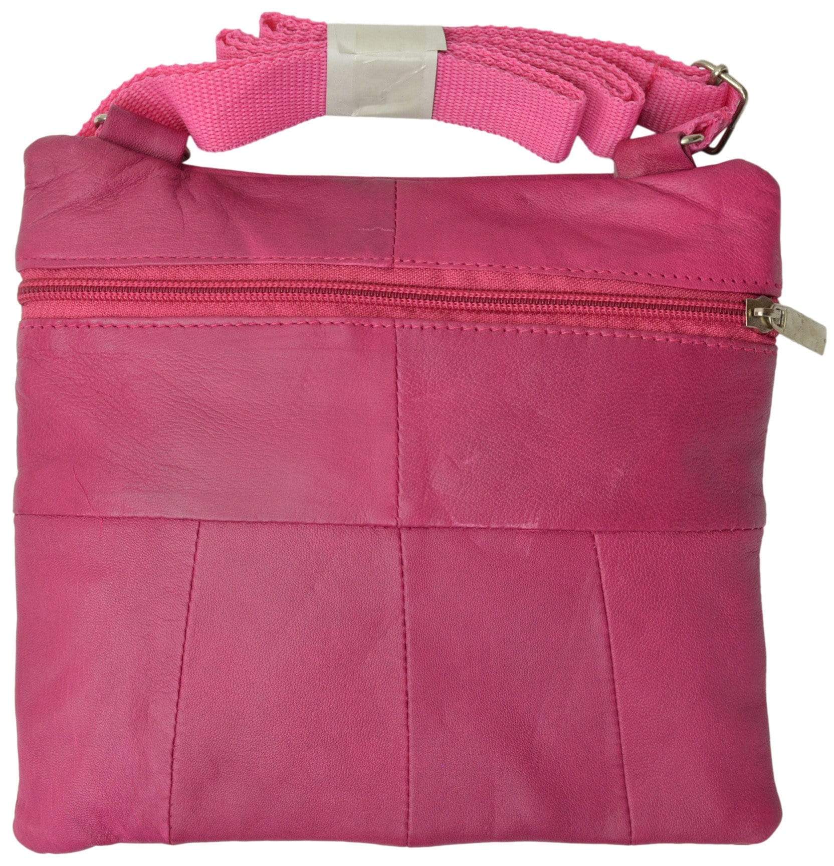 Genuine Soft Leather Cross Body Bag Purse Shoulder Bag 5 Pocket Organizer Micro Handbag Travel Wallet Many Colors - wallets for men's at mens wallet