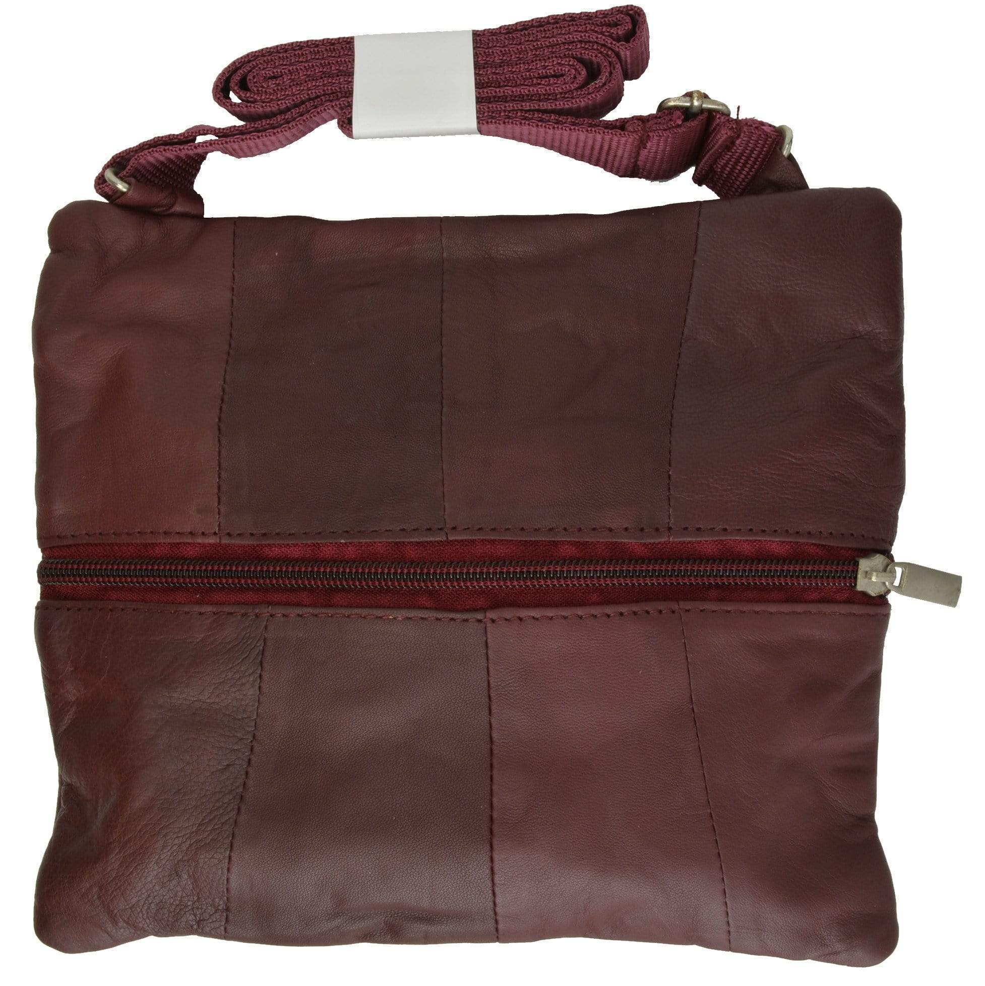 Genuine Soft Leather Cross Body Bag Purse Shoulder Bag 5 Pocket Organizer Micro Handbag Travel Wallet Many Colors - wallets for men's at mens wallet