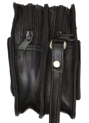 Genuine Soft Leather Mens Travel Purse Organizer with Wrist Strap 712 (C)-menswallet