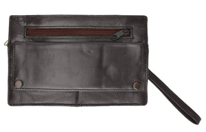 Genuine Soft Leather Mens Travel Purse Organizer with Wrist Strap 712 (C)-menswallet