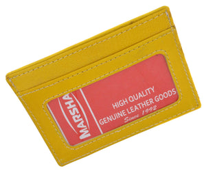 Handmade Genuine Leather Unisex Slim Super Thin Card Holder With ID Card Window 270-menswallet