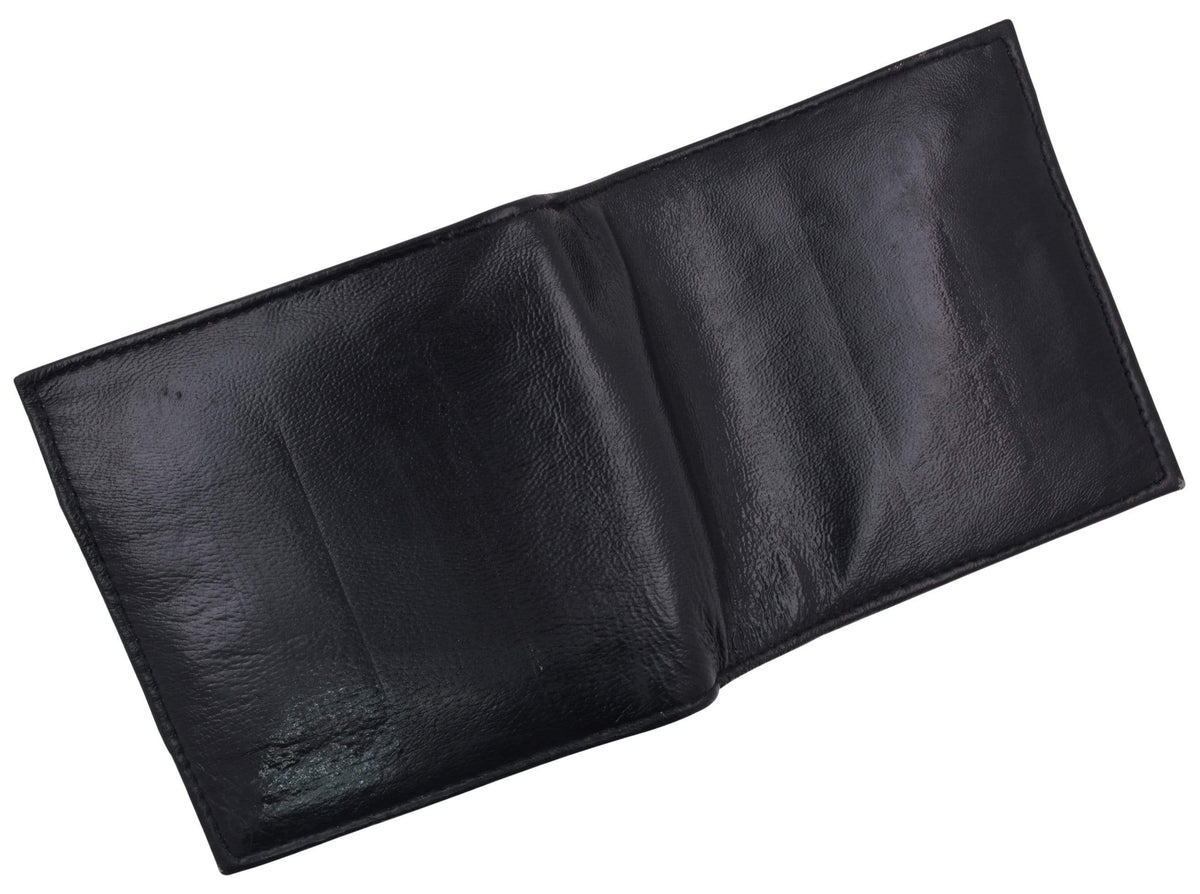 Marshal Essentials Deluxe Men's Hipster Wallet - Genuine Leather Slim Wallet With ID Window & Multiple Card Slots (Black) - View #8