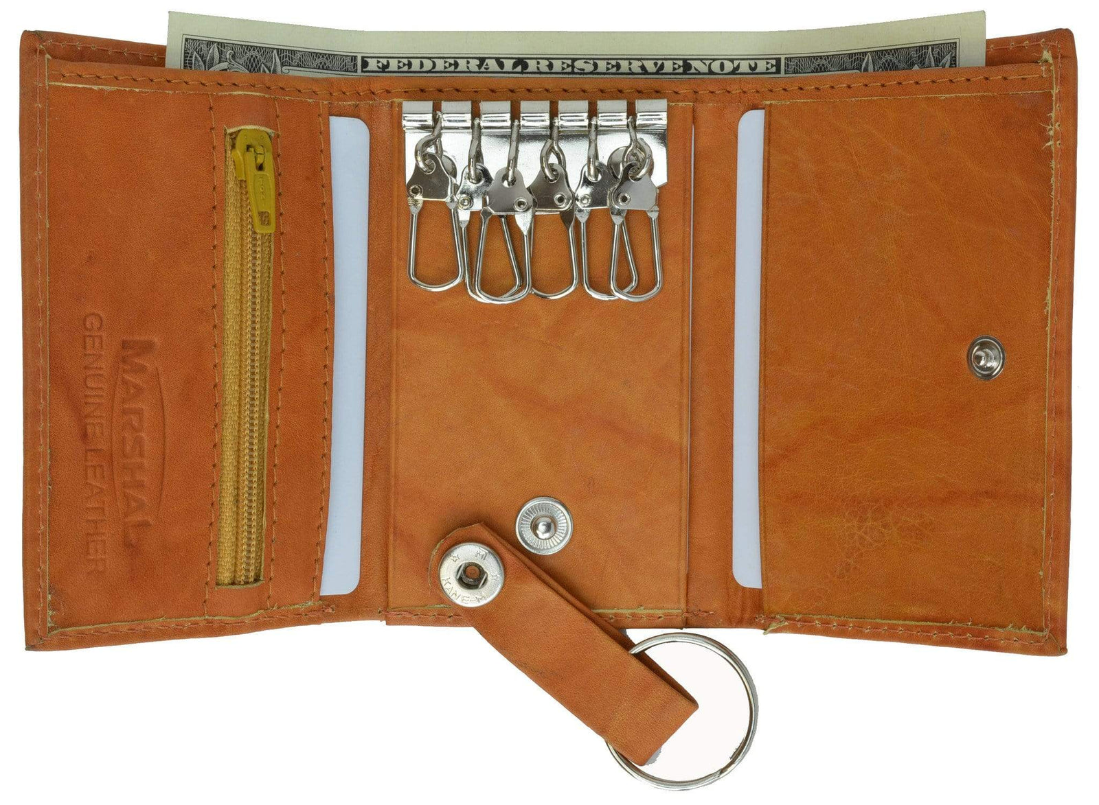 Genuine leather key chain wallet