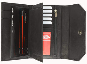 Ladies Genuine Leather Checkbook Holder Credit Card ID Organizer Wallet 6575 CF (C)-menswallet