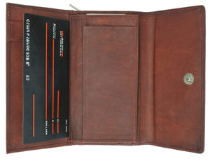 Ladies Genuine Leather Checkbook Wallet Organizer with Detachable Sleeve and ID Window 5575 CF (C)-menswallet
