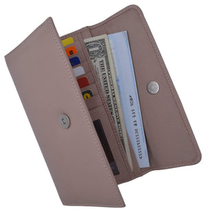 Ladies RFID Blocking Genuine Leather Long Clutch Credit Card ID Wallet-menswallet