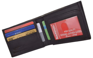 Lamb Leather Bifold ID Card Holder Bulk Bill Wallet 1144-menswallet