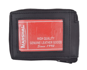 Lambskin Leather Zip Around W/Outside ID Bifold Wallet 1574-menswallet