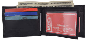 Leather Bifold Removable Middle Flap ID Card Holder Wallet 1142-menswallet