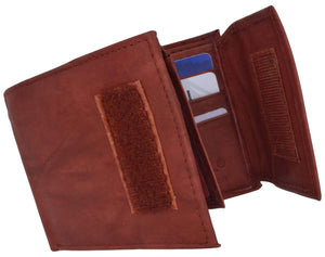 Leather Bifold Wallet with Hook and Loop Closure and Flap up Id Window 2033 CF-menswallet