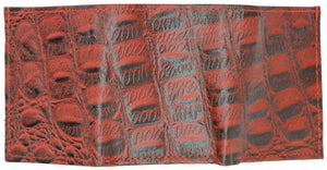 Leather Children Trifold Wallet Kids Aliigator Print 71825 CR-menswallet
