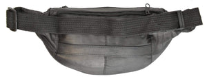 Leather Fanny Pack Waist Bag CellPhone Pouch Leather Flap Adjustable Waist Strap 002 (C)-menswallet