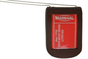 Leather ID & Badge Holder with Chain 2561 (C)-menswallet
