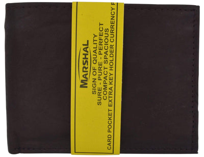 MAISON DE NOAH Mens Soft Eastwood TRIFOLD Wallet Double Bill Compartment  Extra Capacity Men's Grain Leather Trifold Leather Wallet for Men with ID