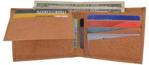 Leather Men Bifold Wallet Removable ID Case Hidden Compartment 589 CF-menswallet