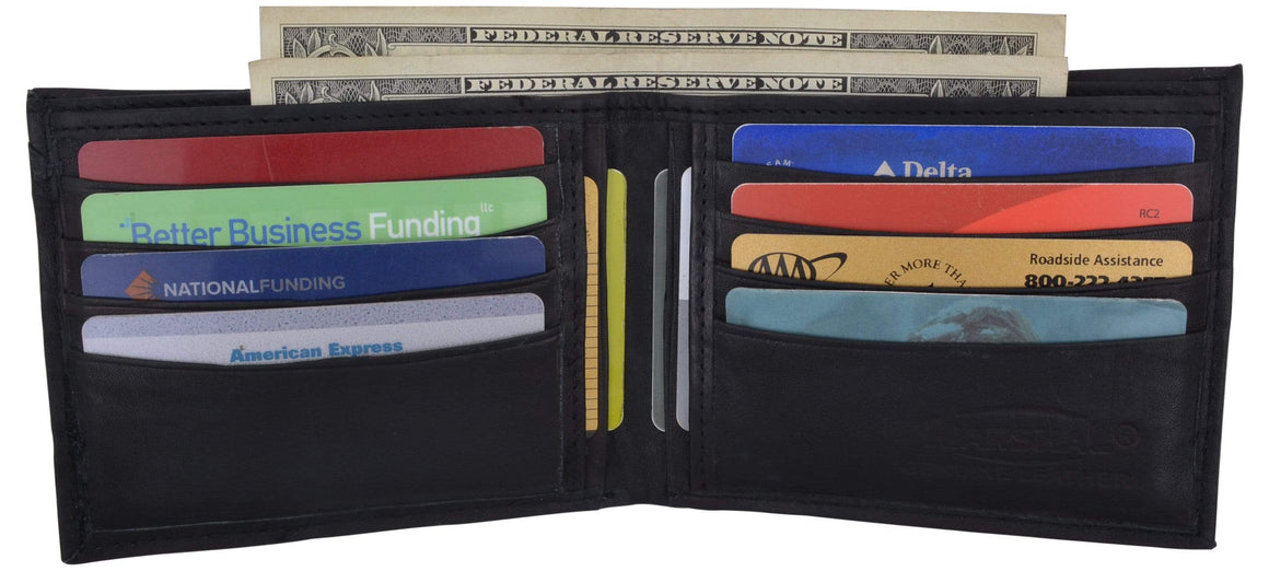 Leather Mens Bifold Removable Card Id Holder Wallet 534 CF - wallets for men's at mens wallet