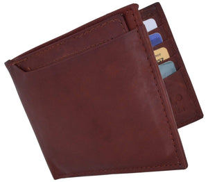 Leather Mens Bifold Removable Card Id Holder Wallet 534 CF-menswallet
