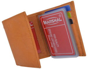 Leather Mens Trifold Wallet Zipper Money Compartment 55 CF-menswallet