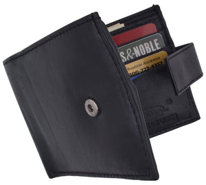 Leather Zippered Middle Pocket Bifold Wallet with Snap Enclosure 1188-menswallet